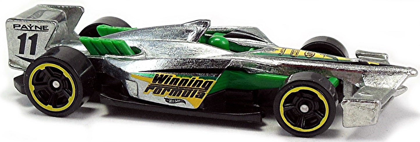 Hot Wheels 2016 - Collector # 026/250 - HW Digital Circuit 6/10 - ZAMAC 018 - Winning Formula -  ZAMAC / #11 - Walmart Exclusive - USA 'Showdown' Card