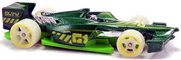 Hot Wheels 2018 - Collector # 037/365 - HW Glow Wheels 4/10 - Winning Formula - Metalflake Green - USA '50th' Card