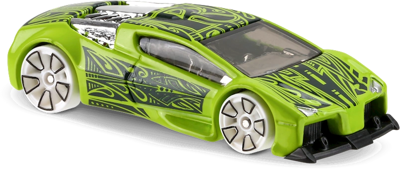 Hot Wheels 2017 - Collector # 135/385 - HW Art Cars 3/10 - Zotic - Bright Green - TRAP5 Wheels - USA Card
