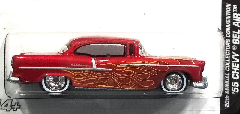 Hot Wheels 2006 - 20th Annual Collectors Convention / Orange County, CA - '55 Chevy Bel Air - Red with Flames - Metal/Metal & Real Riders - Just 3,000 made! - Kar Keeper - MPN K3829
