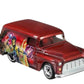 Hot Wheels 2021 - Premium / Pop Culture / Masters Of The Universe # 5/5 - '55 Chevy Panel - Metallic Burgundy / Evil-Lyn Graphics - Metal/Metal & Real Riders