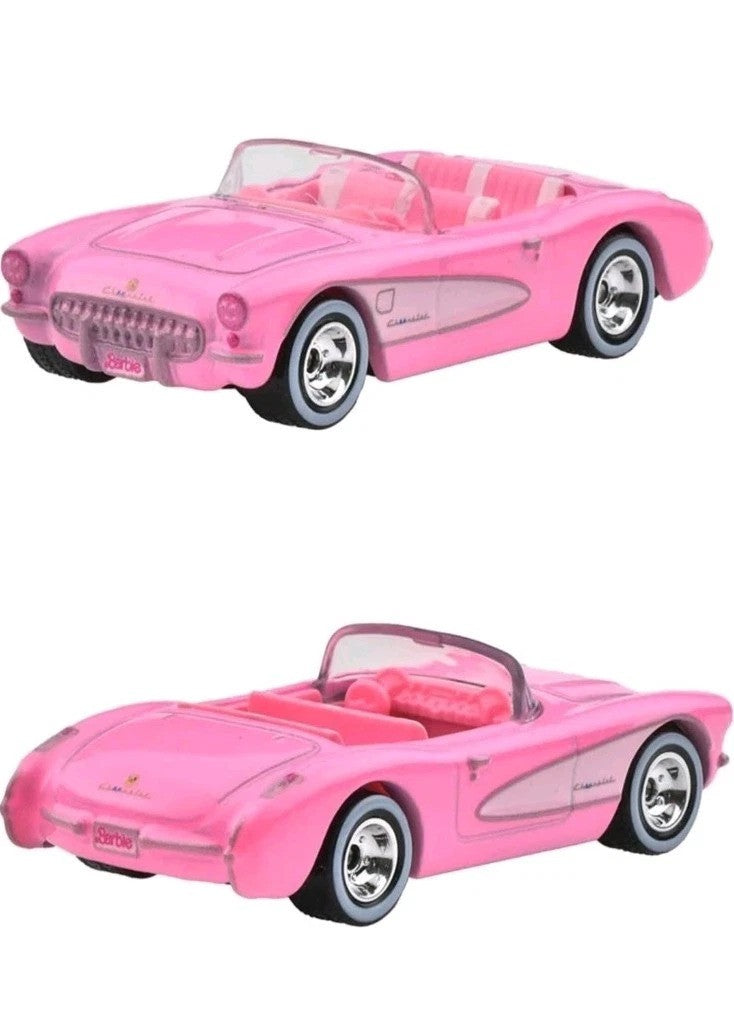Hot Wheels 2025 - Premium / Pop Culture / Barbie The Movie - 1956 Corvette - Pink - Metal/Metal & Real Riders