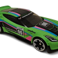 Hot Wheels 2024 - Mix 2 / Neon Speeders 7/8 - Corvette C7 Z06 - Matte Neon Green / #06 / Black, Blue & Pink Stripes - White NS6 Wheels - Walmart Exclusive