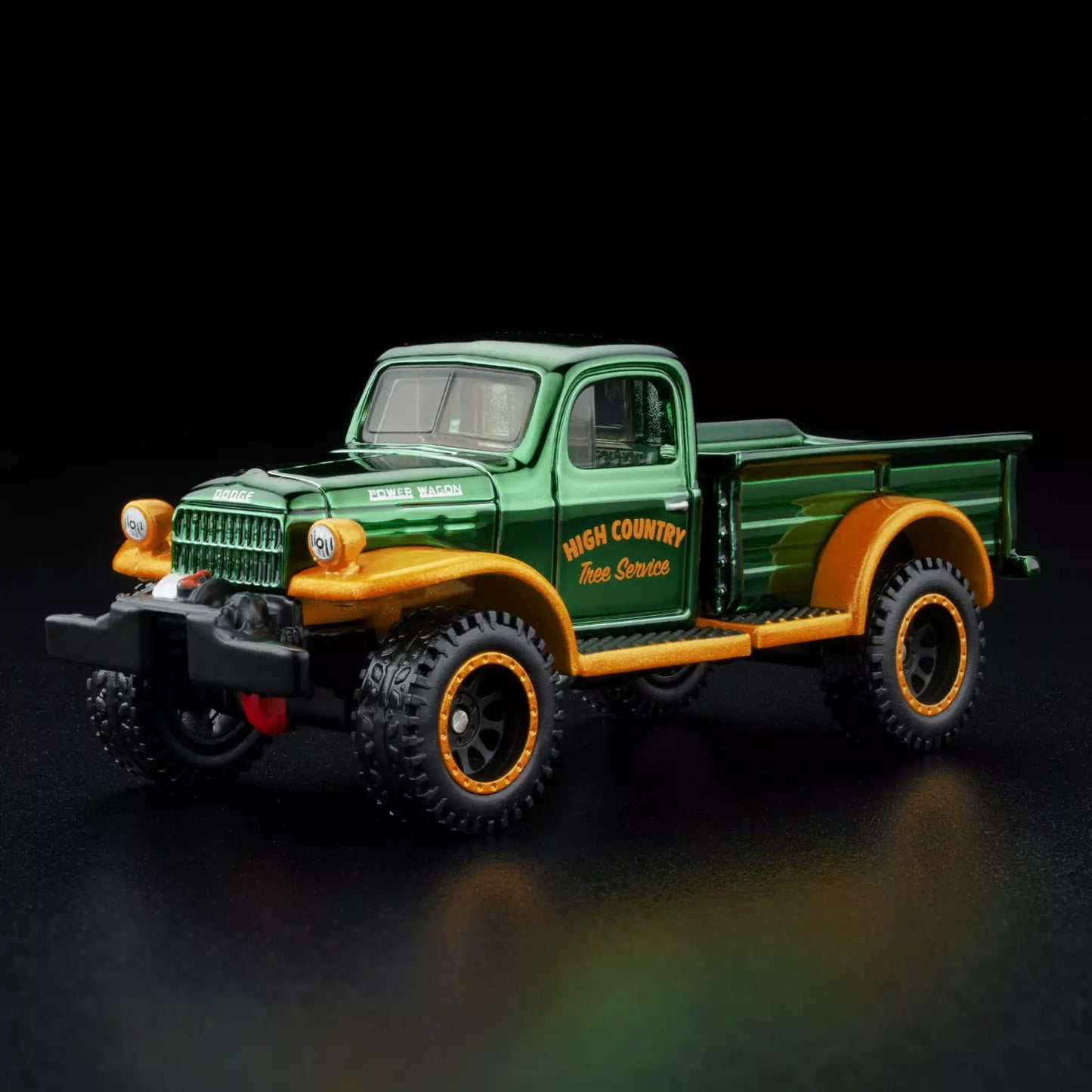 Hot Wheels 2023 - HWC / RLC Exclusive / Holiday Car - 1952 Dodge Power Wagon - Spectraflame British Racing Green - Metal/Metal - Real Riders - Swivel Frame - Acrylic Display Case