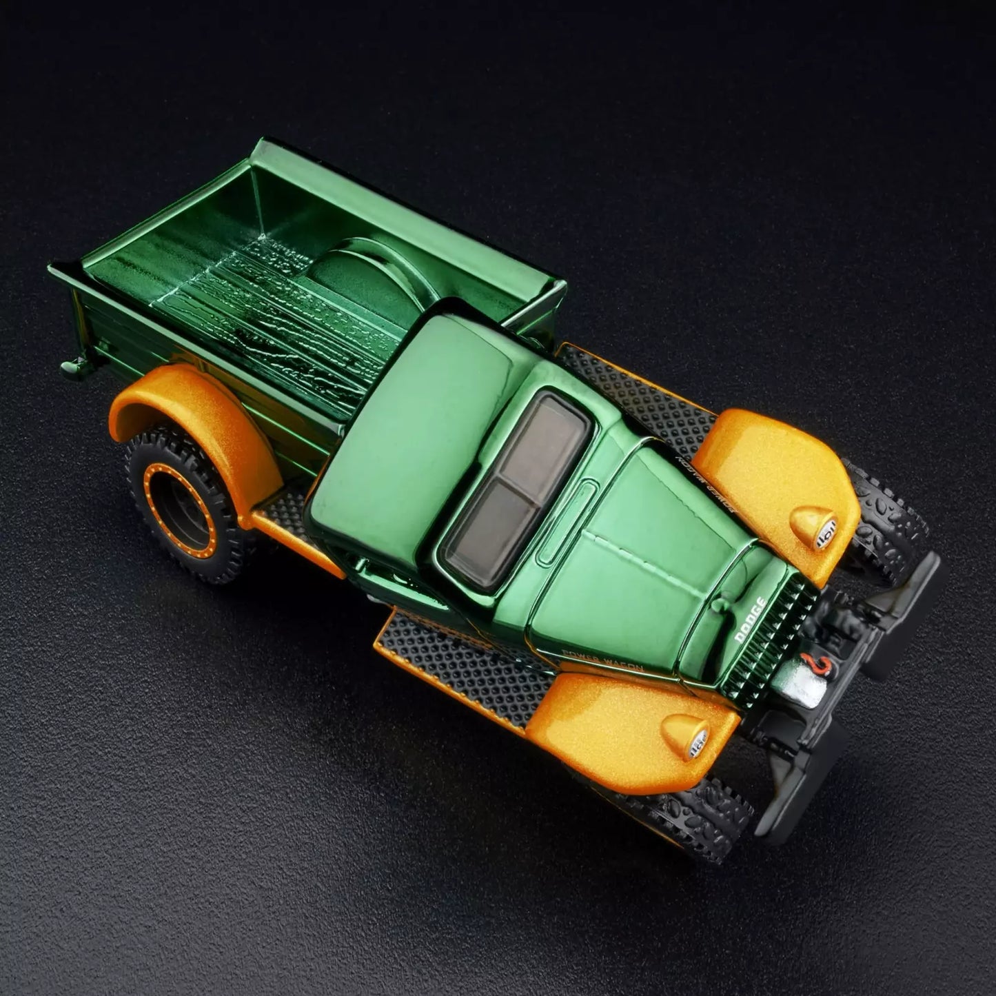 Hot Wheels 2023 - HWC / RLC Exclusive / Holiday Car - 1952 Dodge Power Wagon - Spectraflame British Racing Green - Metal/Metal - Real Riders - Swivel Frame - Acrylic Display Case