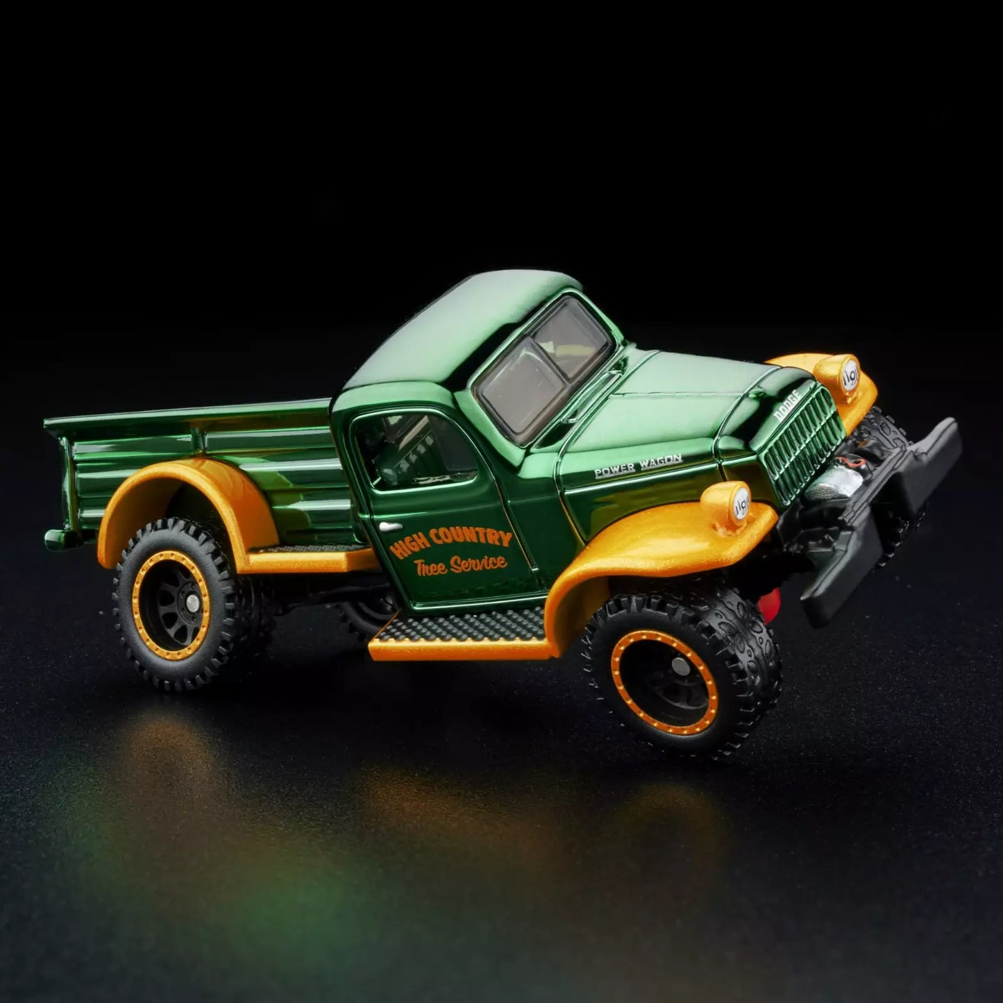 Hot Wheels 2023 - HWC / RLC Exclusive / Holiday Car - 1952 Dodge Power Wagon - Spectraflame British Racing Green - Metal/Metal - Real Riders - Swivel Frame - Acrylic Display Case