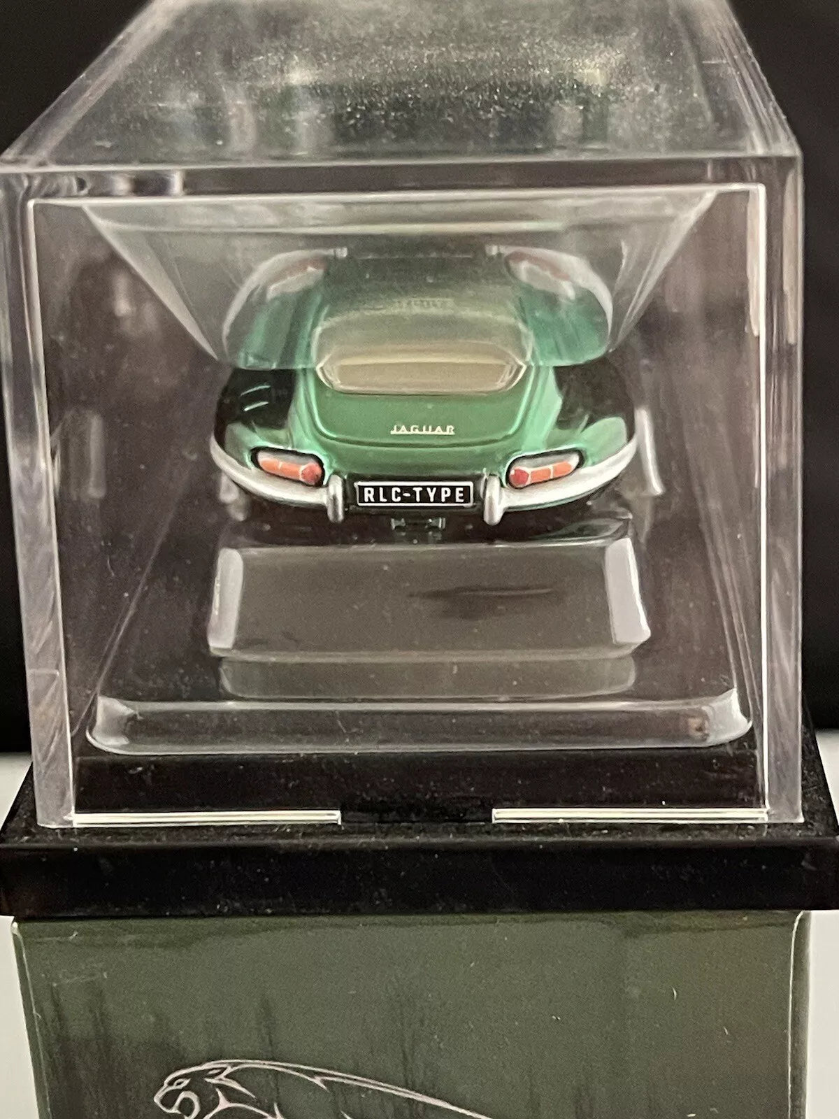 Hot Wheels 2023 - HWC / RLC Exclusive - 1964 Jaguar E-Type - Spectraflame British Racing Green - Metal/Metal - Real Riders - Tilt Forward Hood - Acrylic Display Case - Limited to 30,000