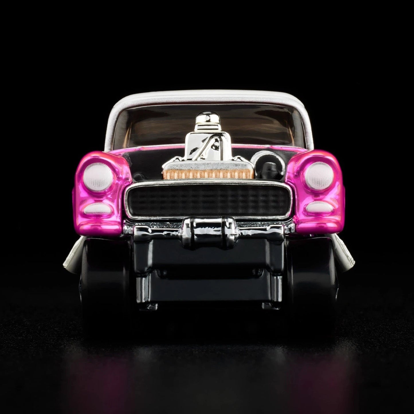 Hot Wheels 2025 - RLC Exclusive ’- 55 Chevy Bel Air Gasser - Spectraflame Pink - Neo Classic Red Line Wheels - Metal/Metal - Kar Keeper