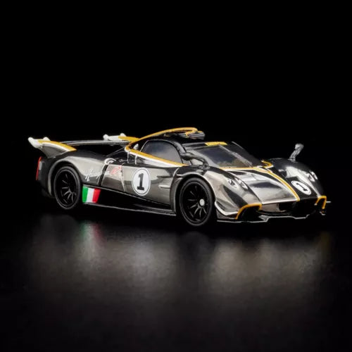 Hot Wheels 2024 - HWC / RLC Exclusive - '21 Pagani Huayra R - Spectraflame Slate - Metal/Metal - Real Riders - Removeable Hood - Acrylic Display Box