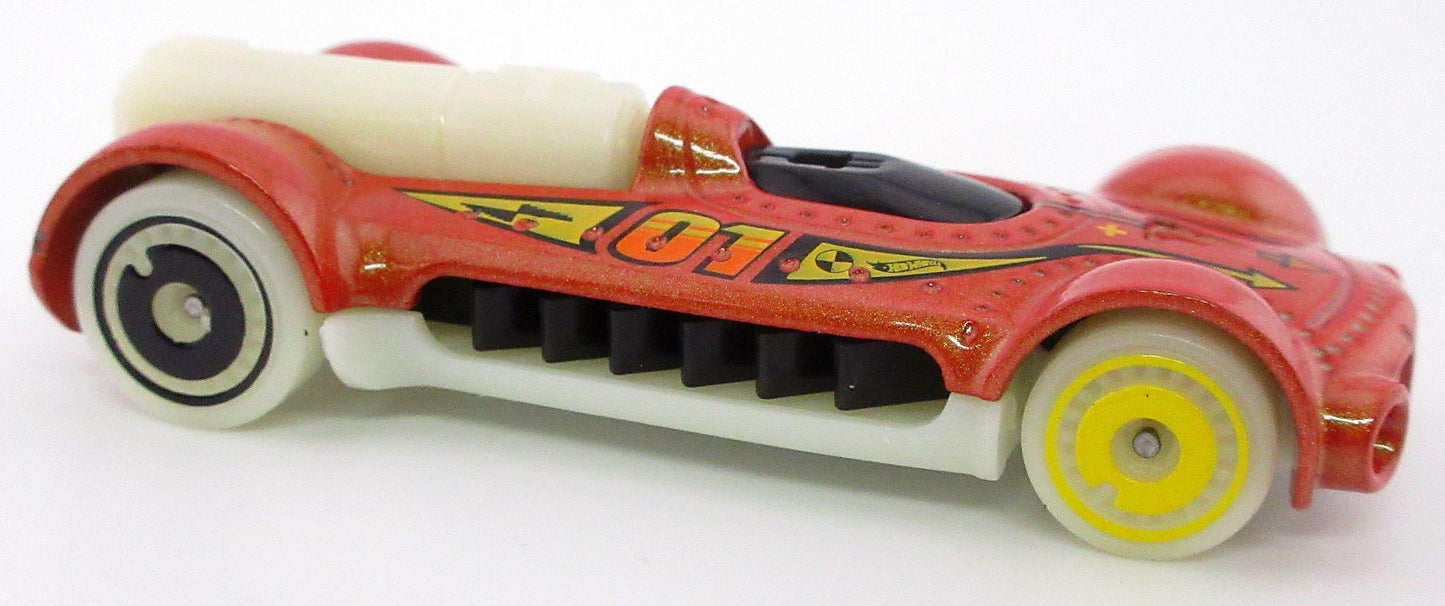 Hot Wheels 2024 - Collector # 237/250 - Quarter Mile Heroes 4/5 - Retro-Active - Brown / Glow-in-the-Dark Base and Tires - USA 'Let's Race' Card