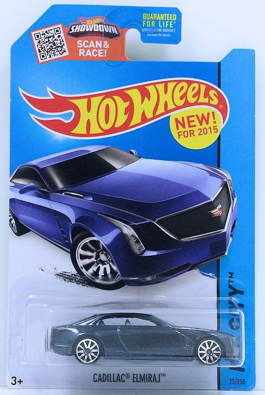 Hot Wheels 2015 - Collector # 025/250 - HW City / Street Power / New Models - Cadillac Elmiraj - Dark Blue - Gray Interior (RARE) - USA Card