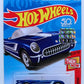 Hot Wheels 2018 - Collector # 192/365 - Then And Now 3/10 - '55 Corvette - Blue - USA 50th Card with Factory Sticker