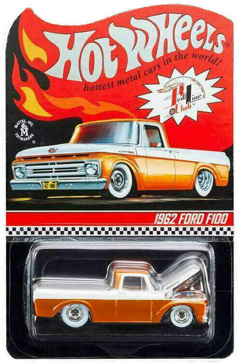 Hot Wheels 2022 - HWC / RLC Exclusive - 1962 Ford F100 - Spectraflame Orange & White Enamel - Metal/Metal & Real Riders - Limited to 25,000