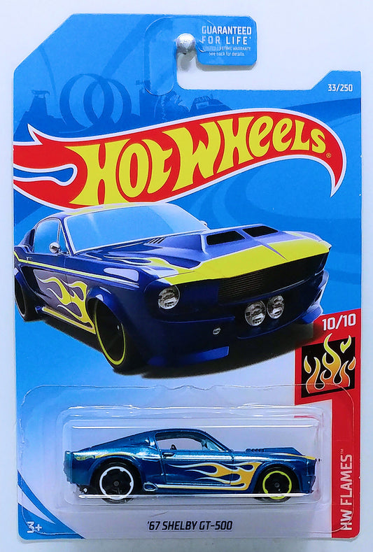 Hot Wheels 2019 - Collector # 033/250 - HW Flames 10/10 - '67 Shelby GT-500 - Blue - USA
