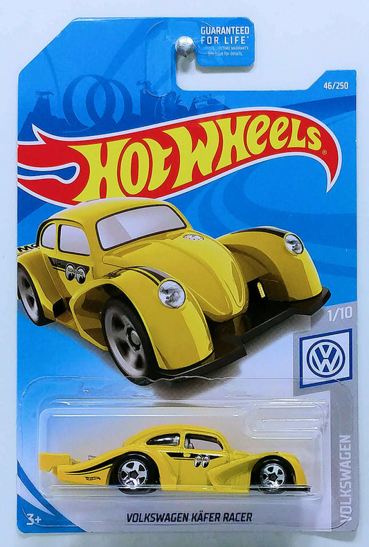 Hot Wheels 2019 - Collector # 046/250 - Volkswagen 1/10 - Volkswagen Käfer Racer - Yellow - USA Card