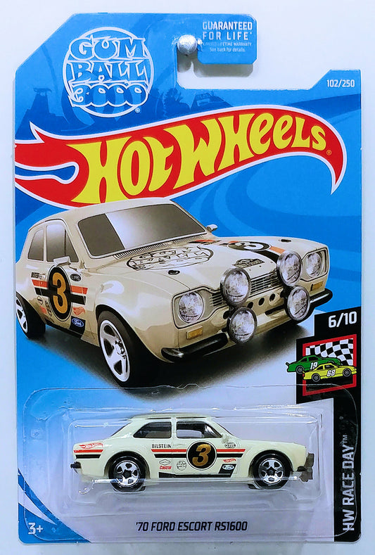 Hot Wheels 2019 - Collector # 102/250 - HW Race Day 6/10 - '70 Ford Escort RS1600 - Off White