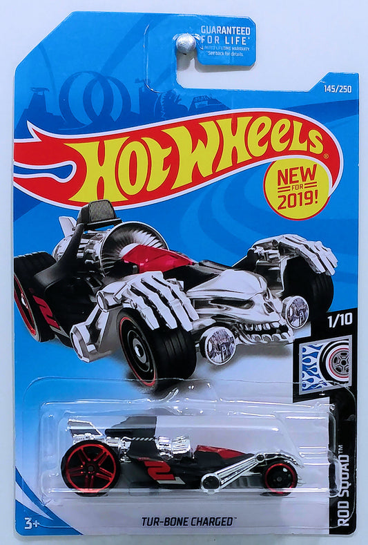Hot Wheels 2019 - Collector # 145/250 - Rod Squad 1/10 - New Models - Tur-Bone Charged - Black - USA