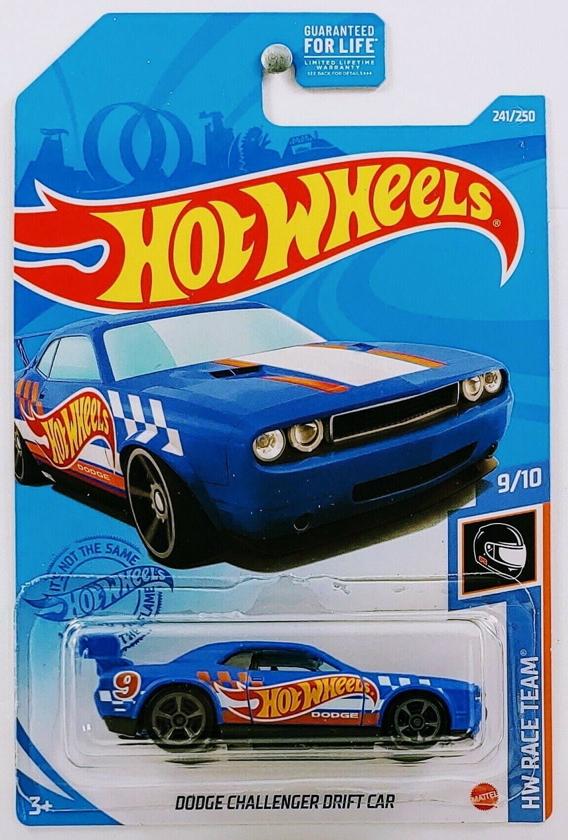 Hot Wheels 2021 - Collector # 241/250 - HW Race Team 9/10 - Dodge Challenger Drift Car - Matte Blue - USA