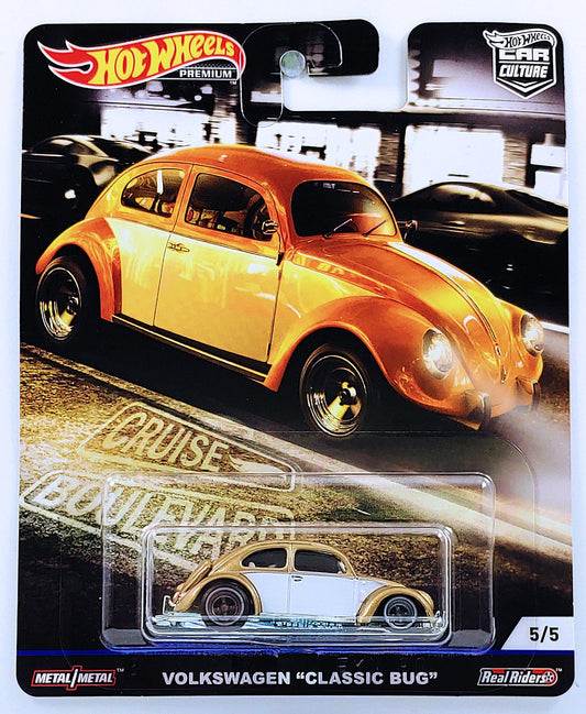 Hot Wheels 2019 - Premium / Car Culture / Cruise Boulevard 5/5 - Volkswagen 'Classic Bug' - Gold - Metal/Metal & Real Riders - NEW Casting!