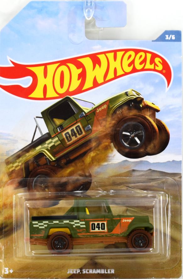 Hot Wheels 2019 - Theme Series / Backroad Rally 3/6 - Jeep Scrambler - Olive Green / #040 - Walmart Exclusive
