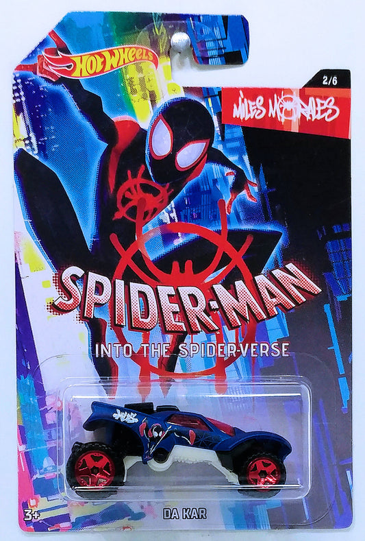 Hot Wheels 2019 - Theme / Spider-man into the Spider-verse 2/6 - Da Kar - Matte Blue / Miles Morales - Walmart Exclusive