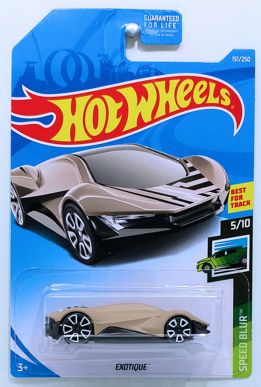 Hot Wheels 2019 - Collector # 151/250 - Speed Blur 5/10 - Exotique - Tan - USA Card