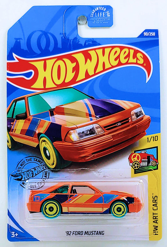 Hot Wheels 2020 - Collector # 090/250 - HW Art Cars 1/10 - ’92 Ford Mustang - Orange - USA Card