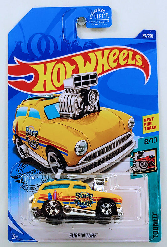 Hot Wheels 2020 - Collector # 083/250 - Tooned 8/10 - Surf 'N Turf - Yellow - USA Card