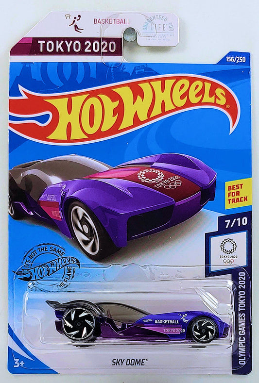 Hot Wheels 2020 - Collector # 156/250 - Olympic Games Tokyo 2020 7/10 - Sky Dome - Purple - USA Card