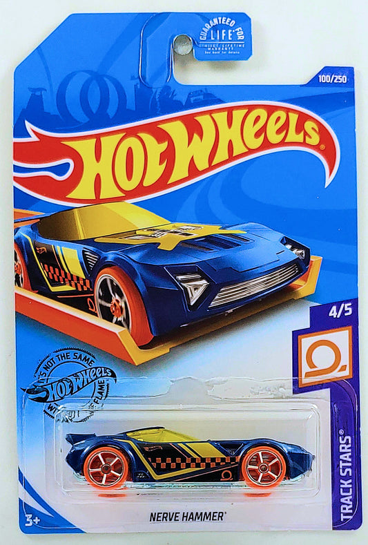 Hot Wheels 2020 - Collector # 100/250 - Track Stars 4/5 - Nerve Hammer - Dark Blue - USA Card