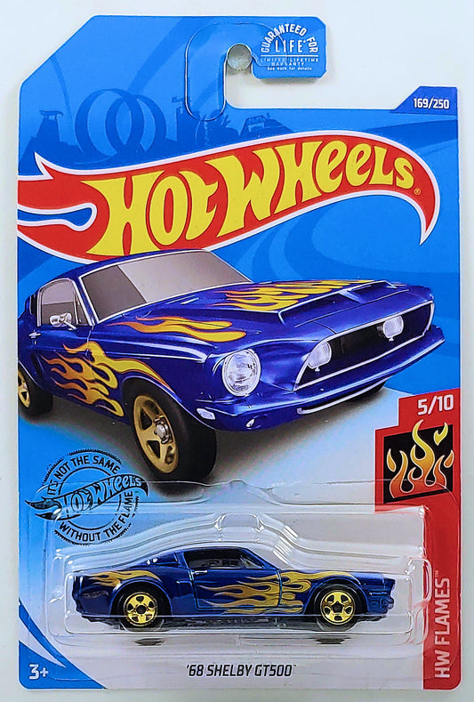Hot Wheels 2020 - Collector # 169/250 - HW Flames 05/10 - '68 Shelby GT500 - Blue - USA Card