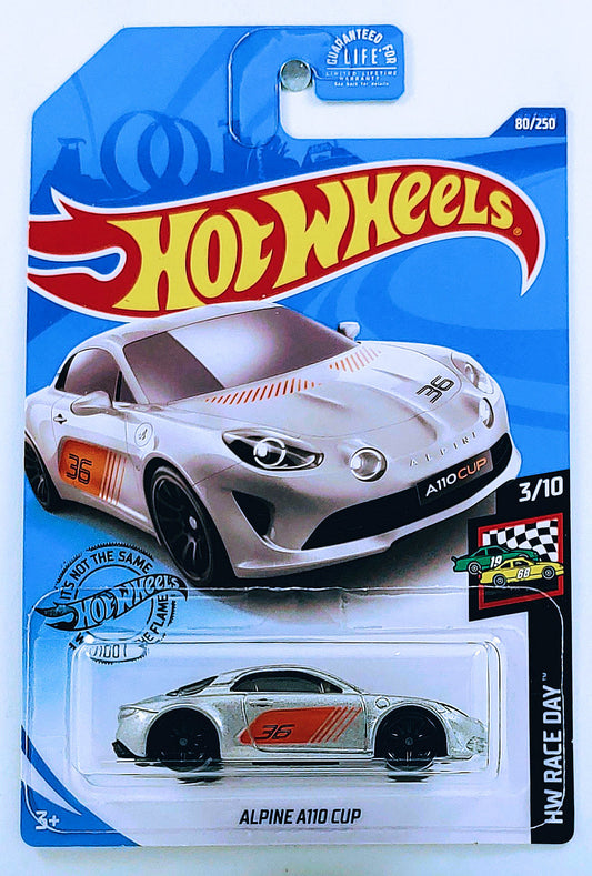 Hot Wheels 2020 - Collector # 080/250 - HW Race Day 3/10 - Alpine A110 Cup - Silver - USA Card