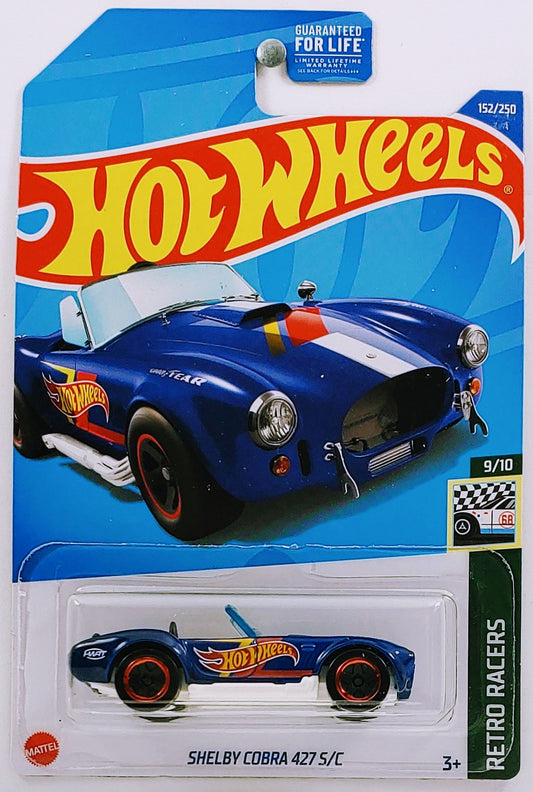 Hot Wheels 2022 - Collector # 152/250 - Retro Racers 9/10 - Shelby Cobra 427 S/C - Blue - USA
