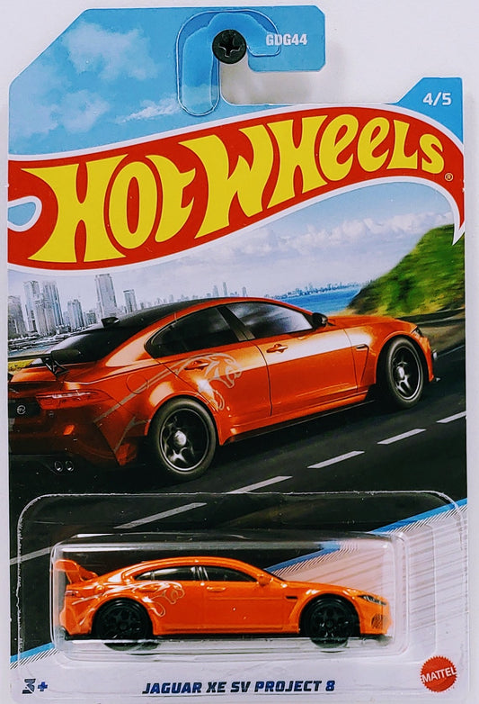 Hot Wheels 2022 - Luxury Sedans Series 4/5 - Jaguar XE SV Project 8 - Orange - Walmart Exclusive