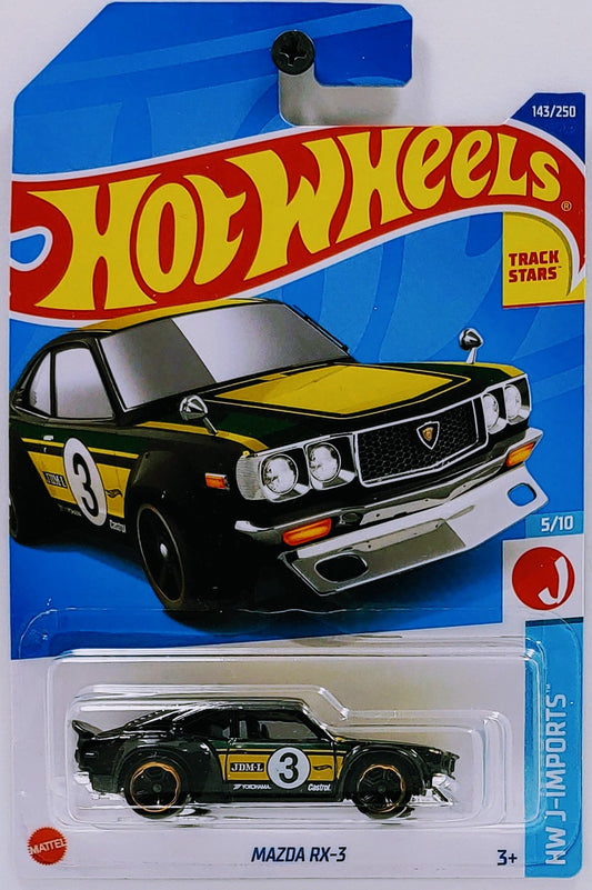 Hot Wheels 2022 - Collector # 143/250 - HW J-Imports 5/10 - Mazda RX-3 - Black - IC