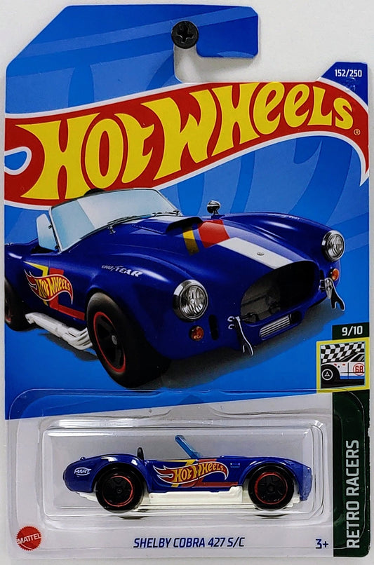 Hot Wheels 2022 - Collector # 152/250 - Retro Racers 9/10 - Shelby Cobra 427 S/C - Blue - IC
