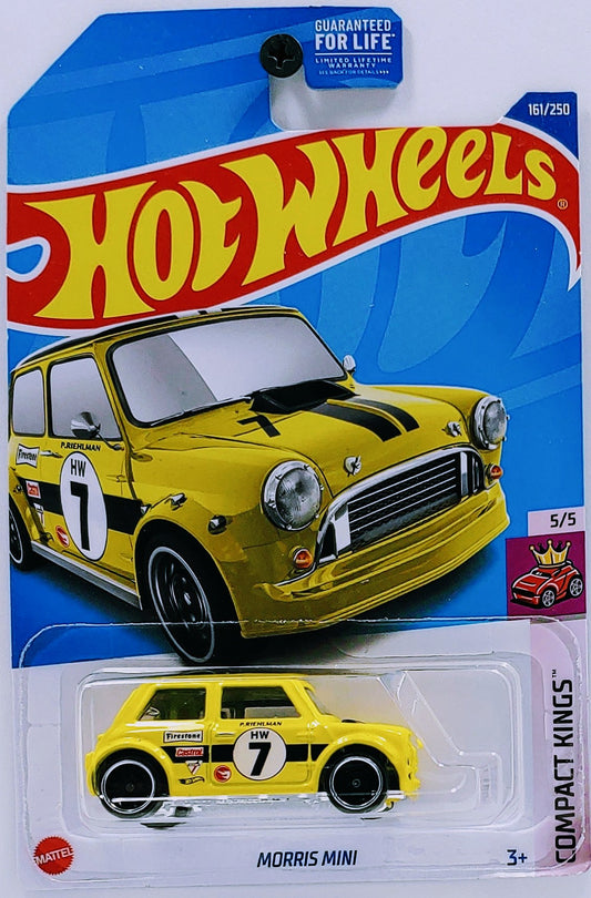 Hot Wheels 2022 - Collector # 161/250 - Compact Kings 5/5 - Treasure Hunts - Morris Mini - Yellow - USA Card