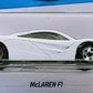 Hot Wheels 2022 - Collector # 107/250 - Factory Fresh 4/10 - McLaren F1 - White - Best Buy Exclusive - USA Card
