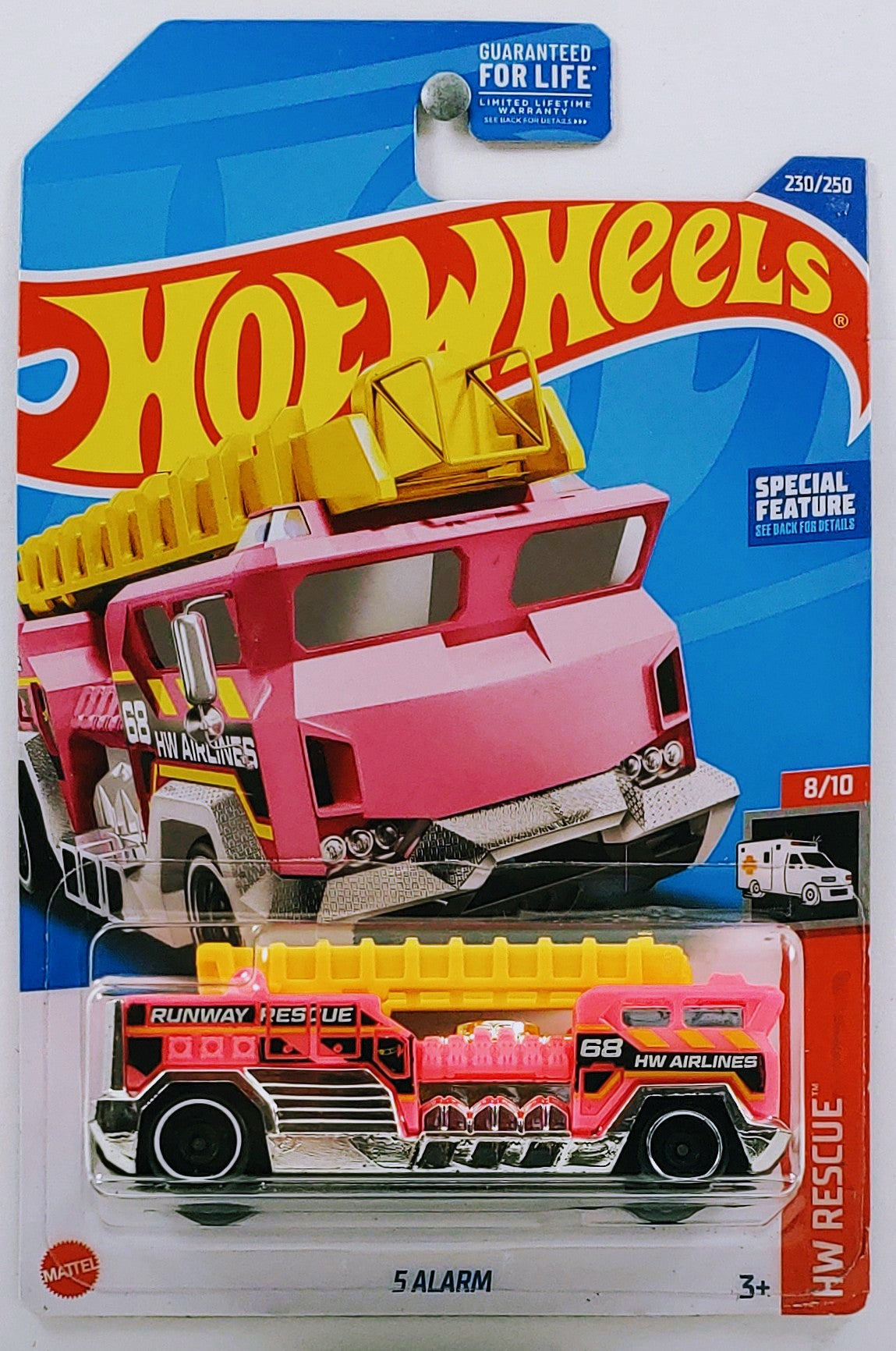 Hot Wheels 2022 - Collector # 230/250 - HW Rescue 8/10 - 5 Alarm (Fire Truck) - Hot Pink - USA