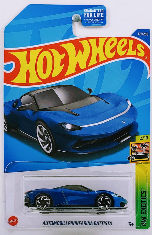 Hot Wheels 2022 - Collector # 171/250 - HW Exotics 2/10 - Automobili Pininfarina Battista - Blue - USA Card