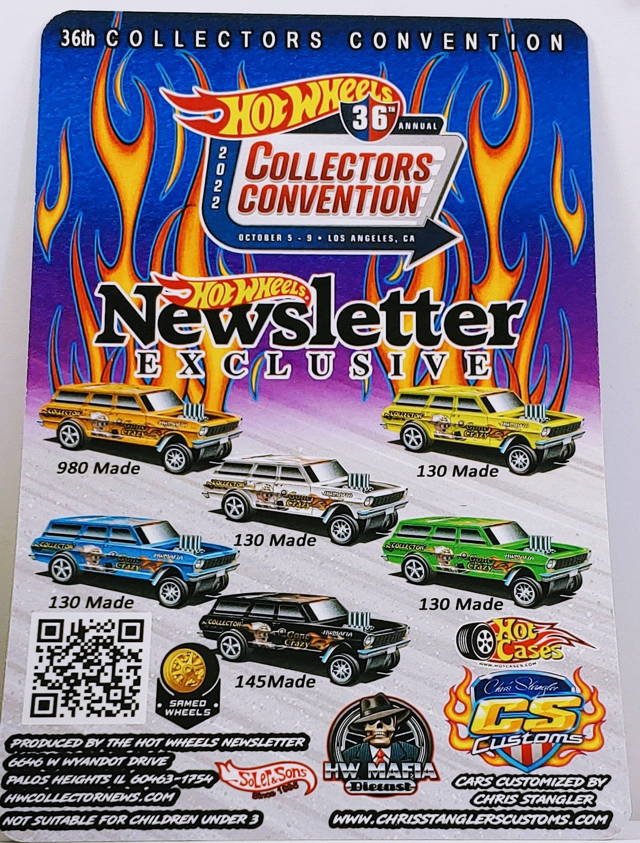 Hot Wheels 2022 - 36th Annual Collectors Convention / Newsletter Exclusive - '64 Nova Wagon Gasser - Orange / 'Gone Crazy' - Real Riders - Limited to 980