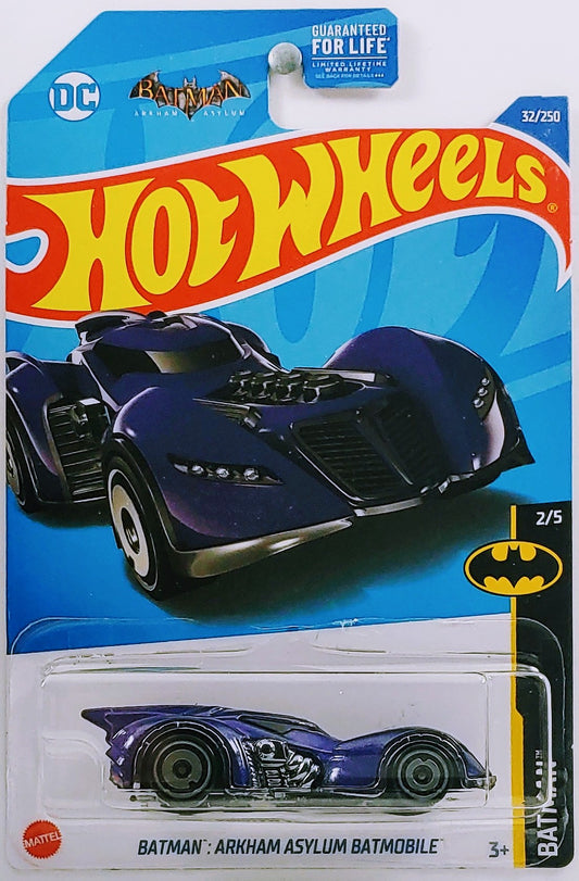 Hot Wheels 2022 - Collector # 032/250 - Batman 2/5 - Batman: Arkham Asylum Batmobile - Purple - USA Card