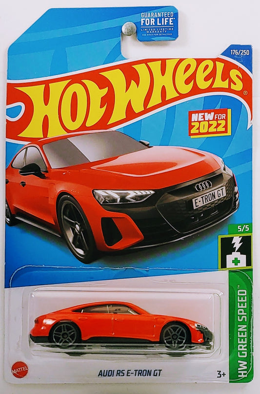Hot Wheels 2022 - Collector # 176/250 - HW Green Speed 5/5 - Audi RS E-Tron GT - Red - USA Card