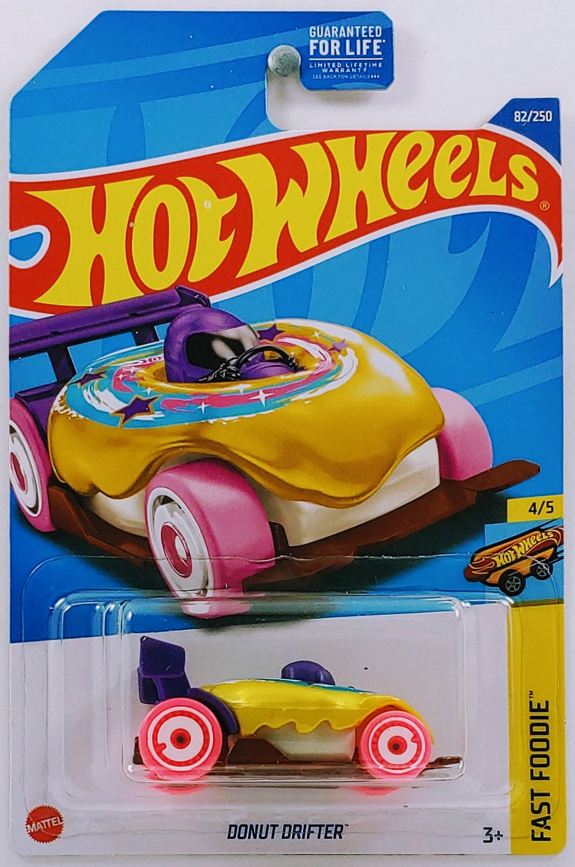 Hot Wheels 2022 - Collector # 082/250 - Fast Foodie 4/5 - Donut Drifter - Yellow - USA