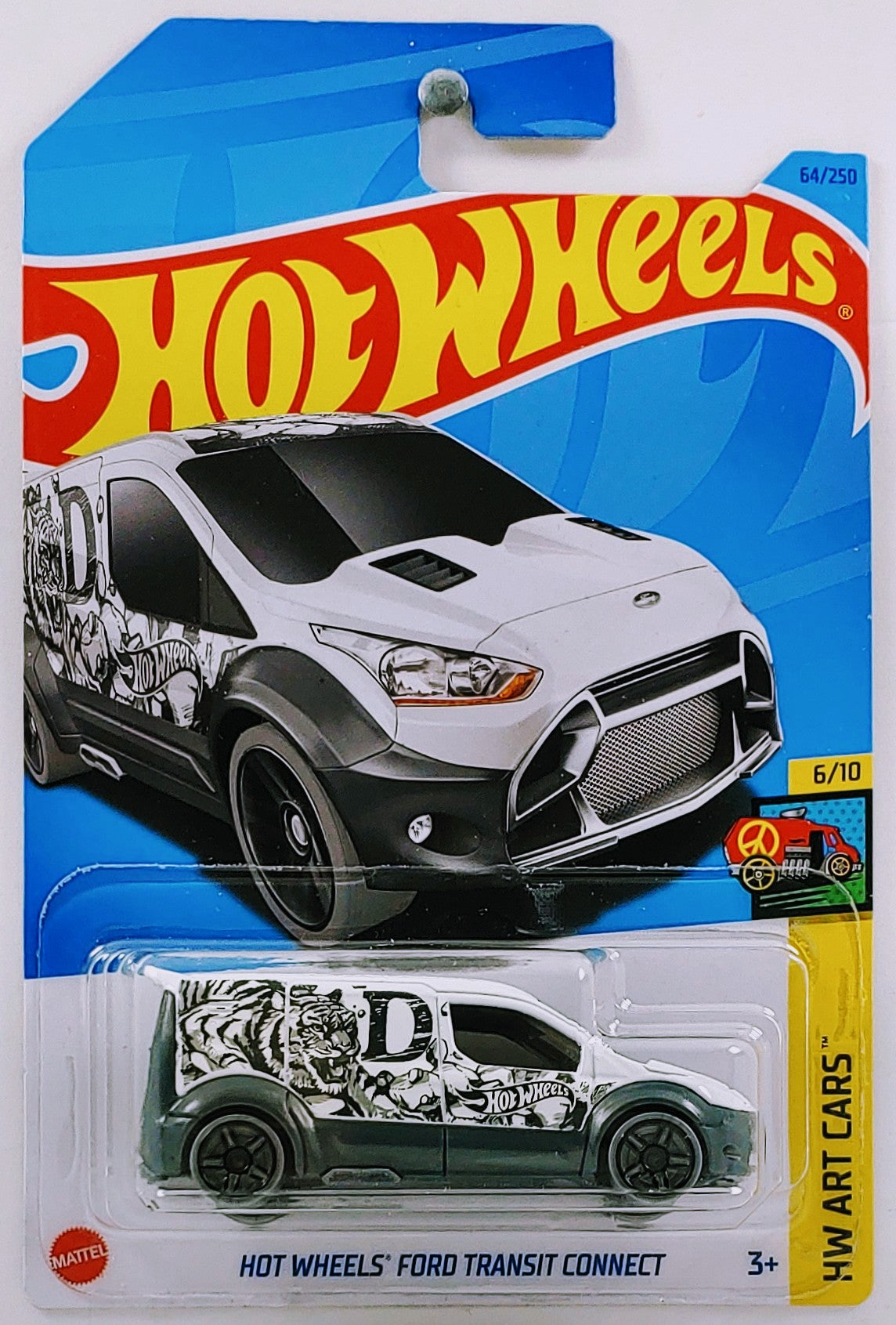 Hot Wheels 2023 - Collector # 064/250 - HW Art Cars 6/10 - Hot Wheels Ford Transit Connect - White / "D" - IC