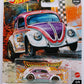 Hot Wheels 2022 - Premium / Car Culture / Drag Strip Demons 2/5 - Volkswagen "Classic Bug" - White / Slug Bug - Metal/Metal & Real Riders - Blister Card