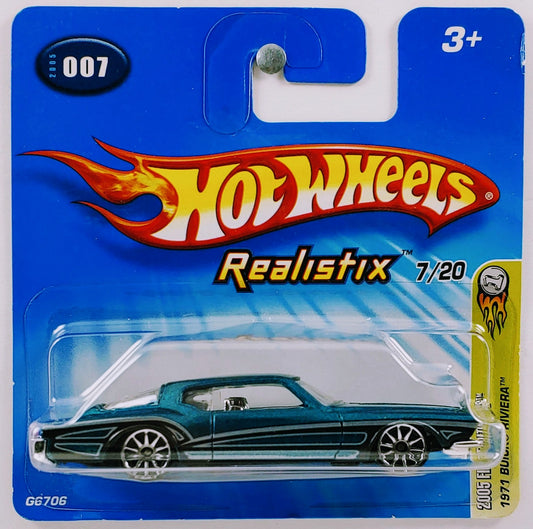 Hot Wheels 2005 - Collector # 007/183 - First Editions / Realistix 7/20 - 1971 Buick Riviera - Emerald Sea Green - SC