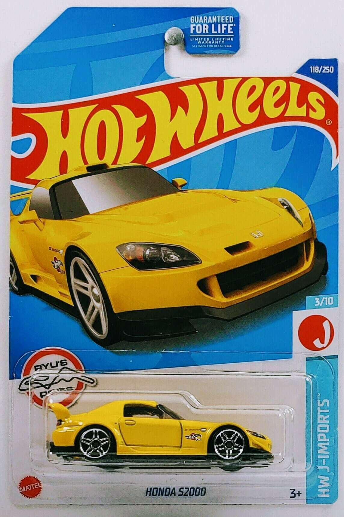 Hot Wheels 2022 - Collector # 118/250 - HW J-Imports 3/10&nbsp;- Honda S2000 - Yellow - USA Card
