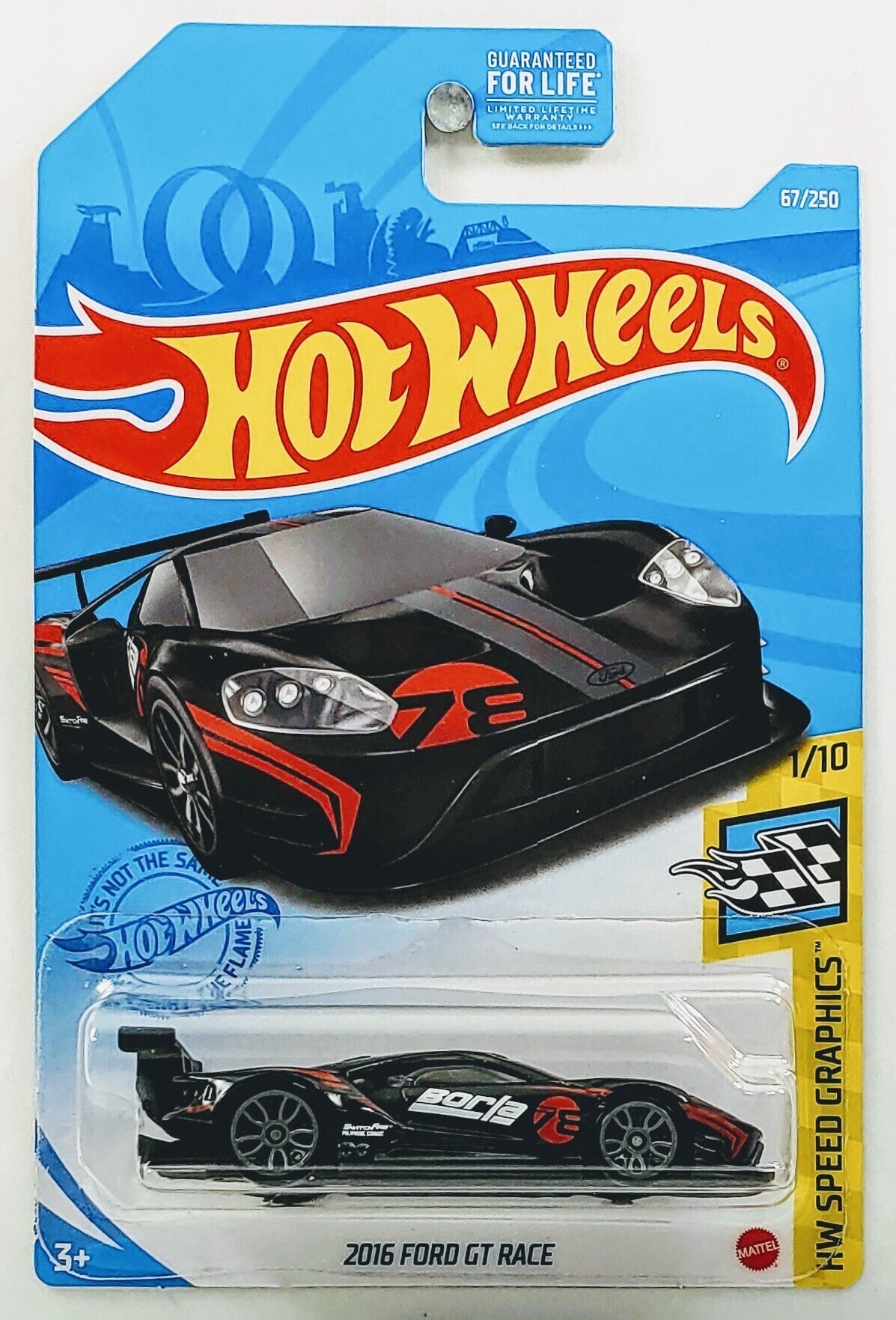 Hot Wheels 2021 - Collector # 067/250 - HW Speed Graphics 1/10 - 2016 Ford GT Race - Black - USA