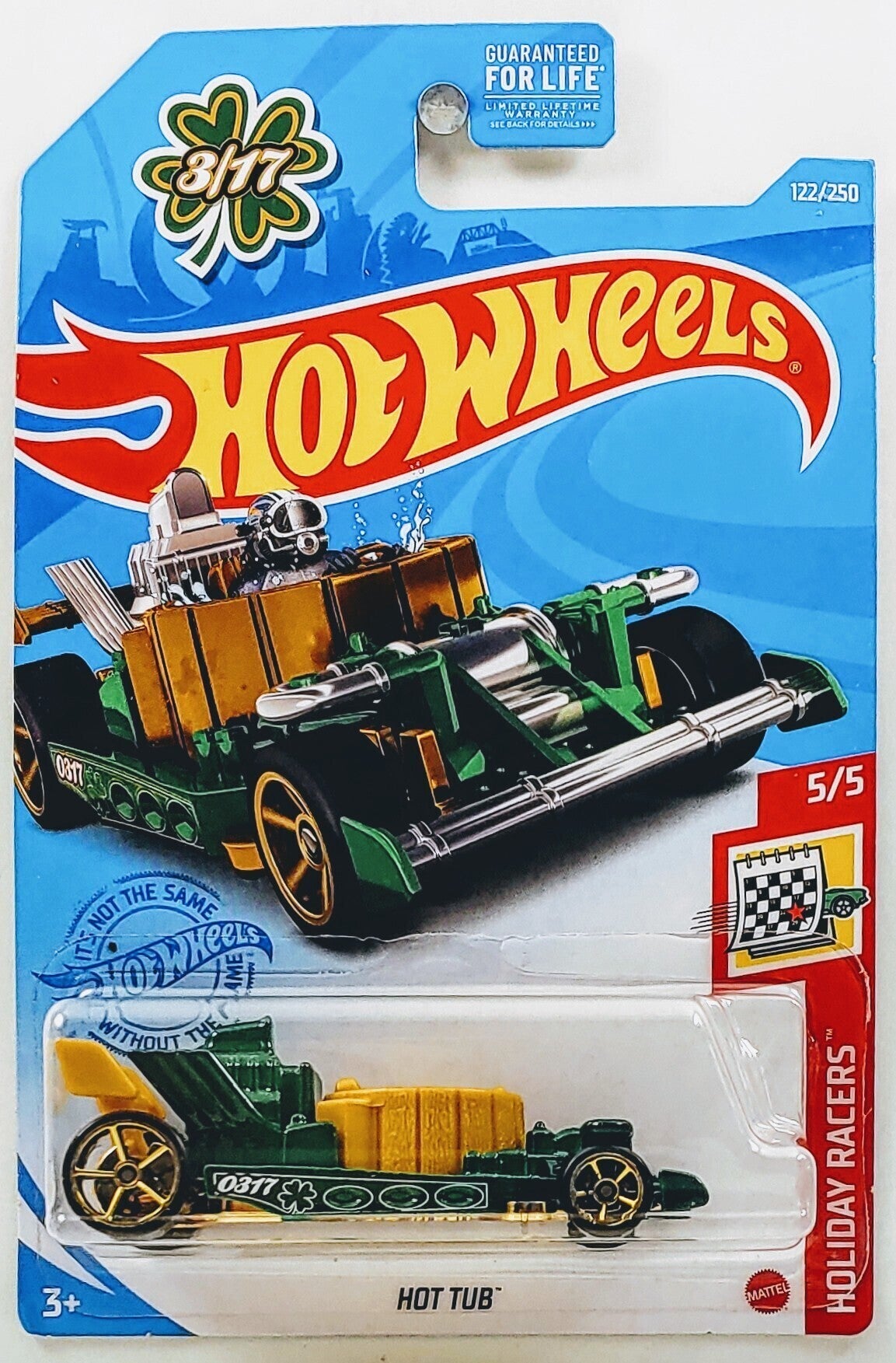Hot Wheels 2021 - Collector # 122/250 - Holiday Racers 5/5 - Hot Tub - Dark Green & Gold / St Patricks Day 317 - USA Card